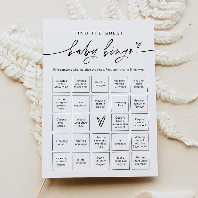 EVERLEIGH Find The Guest Baby Bingo Game Invitation (Creator Uploaded)