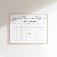 EVERLEIGH Guess the Arrival Date Baby Shower 16x20