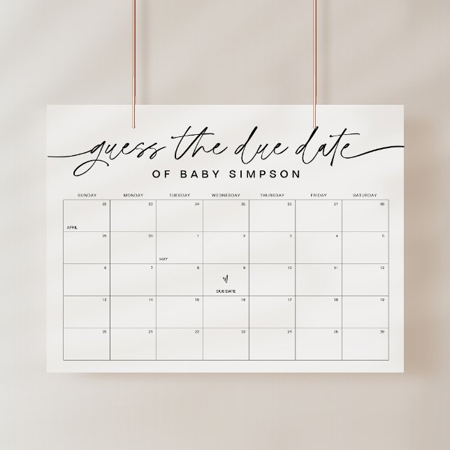 EVERLEIGH Guess the Due Date Baby Shower 16x20 Poster (Creator Uploaded)