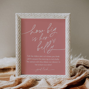 EVERLEIGH How Big Is Her Belly Baby Shower Game Poster