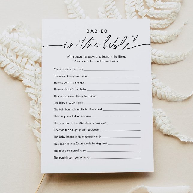 EVERLEIGH In The Bible Baby Shower Game Card (Creator Uploaded)