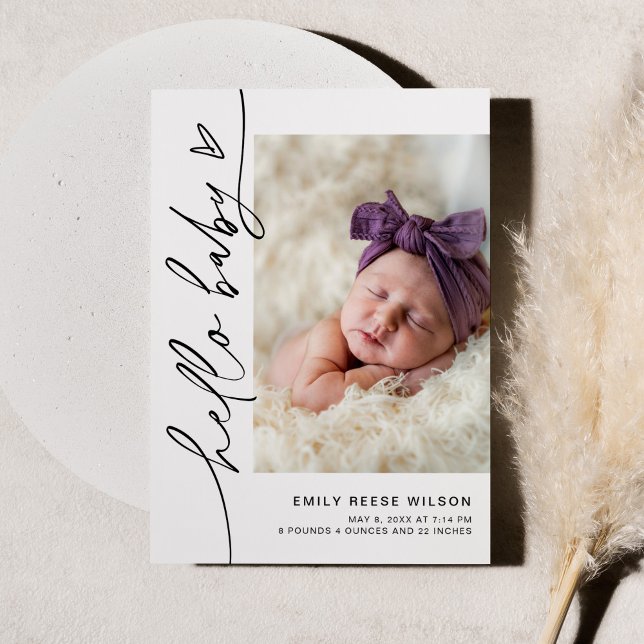 EVERLEIGH Minimalist Baby Birth Announcement (Creator Uploaded)