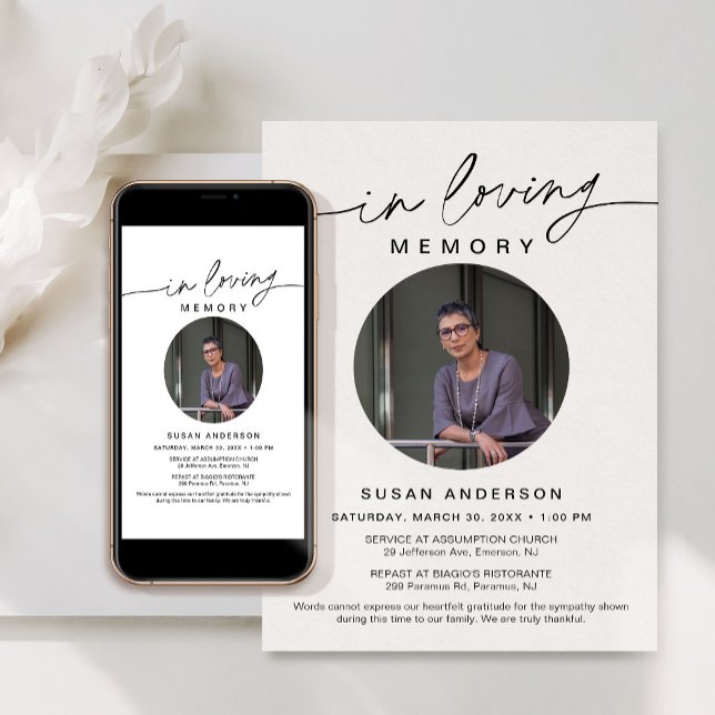 EVERLEIGH Minimalist Funeral Announcement  (Creator Uploaded)