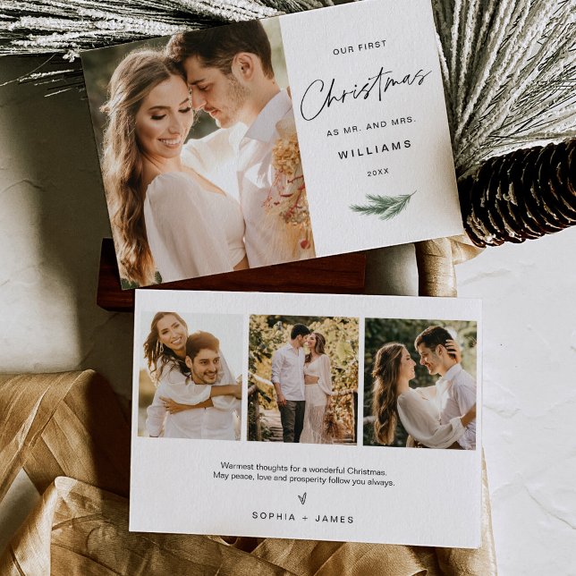 EVERLEIGH Minimalist Newlywed Christmas Card  (Creator Uploaded)