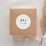 EVERLEIGH Minimalist Wedding  Classic Round Sticker<br><div class="desc">Everleigh Collection - a stunning and minimalist collection that features a modern calligraphy font that is both chic and stylish. This collection offers a timeless and elegant design that is perfect for any event, from weddings to baby showers and everything in between. Embrace the elegance and sophistication of the Everleigh...</div>