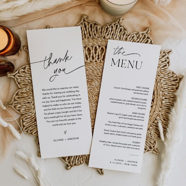 EVERLEIGH Minimalist Wedding Menu 4x9 Invitation (Creator Uploaded)