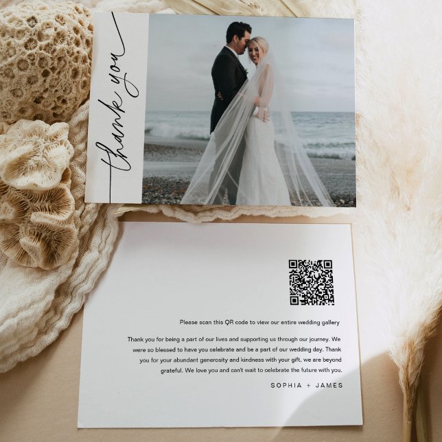 EVERLEIGH Minimalist Wedding Photo Thank You Card (Creator Uploaded)