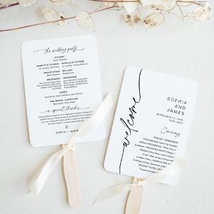 EVERLEIGH Minimalist Wedding Program (set of 10) Hand Fan