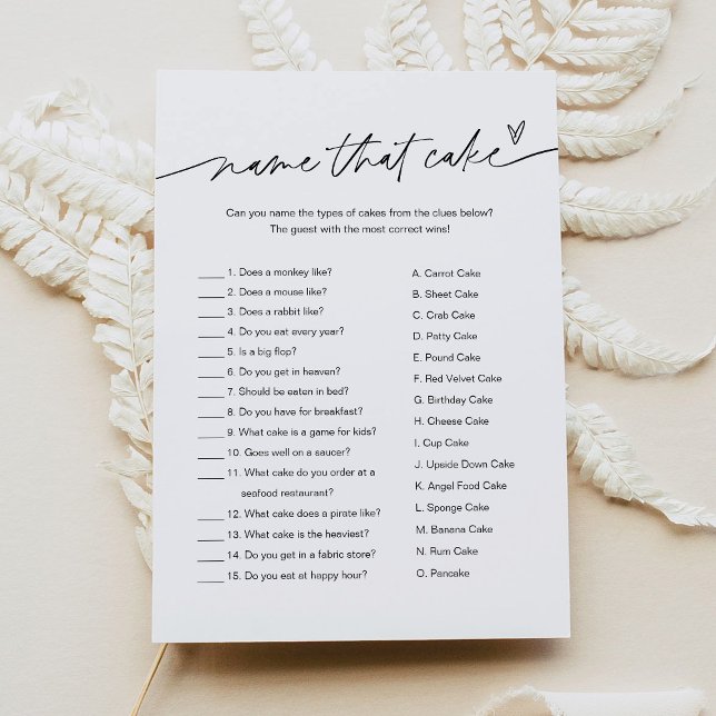 EVERLEIGH Name That Cake Bridal Shower Game Card (Creator Uploaded)