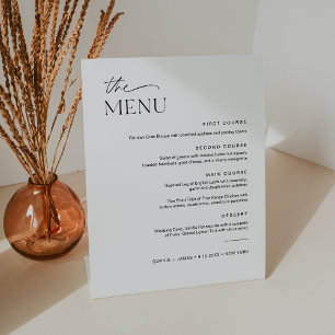 EVERLEIGH Wedding Dinner Menu 8x10 Pedestal Sign
