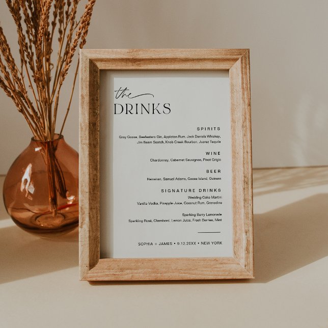 EVERLEIGH Wedding Drink Menu 5x7 Card (Creator Uploaded)