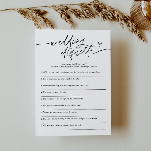 EVERLEIGH Wedding Etiquette 911 Bridal Shower Game Invitation (Creator Uploaded)