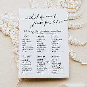 EVERLEIGH What's In Your Purse Bridal Shower Game Invitation