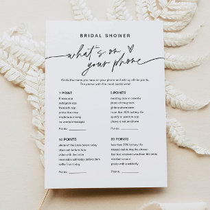 EVERLEIGH What's On Your Phone Bridal Shower Game Invitation