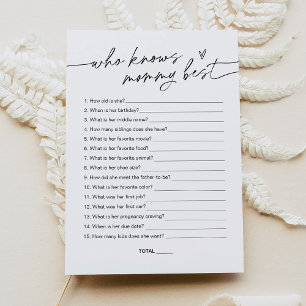 EVERLEIGH Who Knows Mummy Best Baby Shower Game Invitation