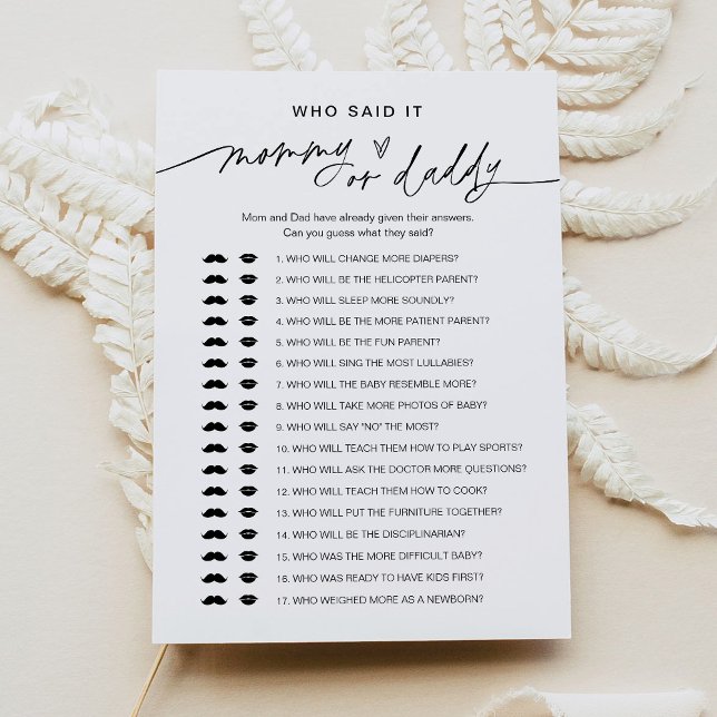 EVERLEIGH Who Said It Mummy Daddy Baby Game Card (Creator Uploaded)