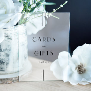 EVERLY Art Deco Black Cards and Gifts Wedding Acrylic Sign