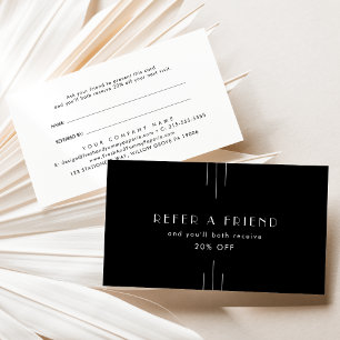 EVERLY Art Deco Black Refer A Friend Referral Card