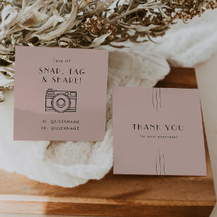 EVERLY Art Deco Blush Snap Tag Share Thank You