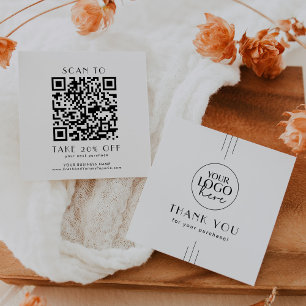 EVERLY Art Deco Business Logo QR Code Thank You Discount Card