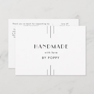 EVERLY Art Deco Handmade with Love Thank You Order Enclosure Card