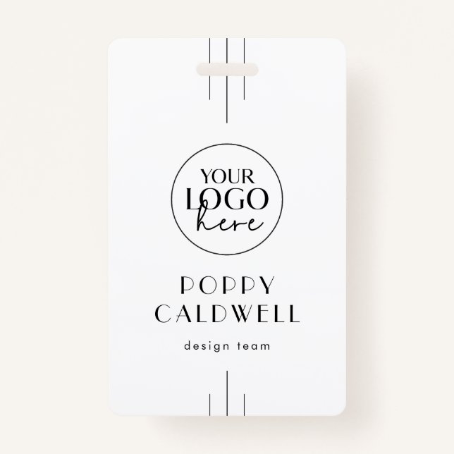 EVERLY Art Deco Logo QR Code Employee ID Card ID Badge (Front)