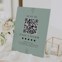 EVERLY Art Deco Sage Green QR Code Leave A Review