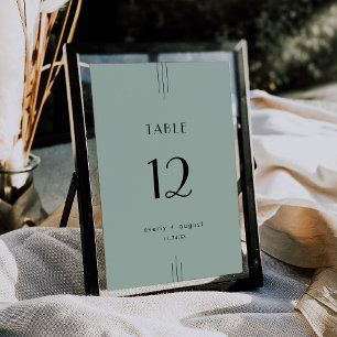 EVERLY Art Deco Sage Green Wedding Table Numbers