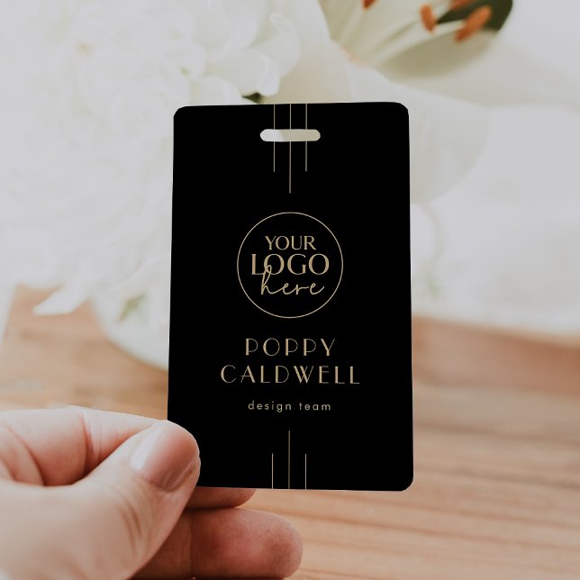 EVERLY Black Gold Logo QR Code Employee ID Card Badge (EVERLY Black Gold Logo QR Code Employee ID Card Badge)