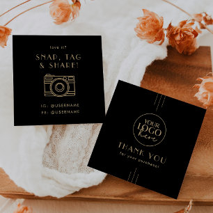 EVERLY Black Gold Logo Snap Tag Share Thank You