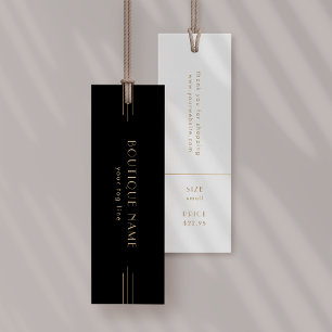EVERLY Elegant Black Gold Clothing Label Price Tag