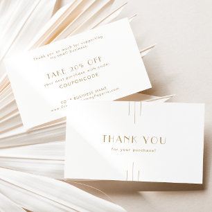 EVERLY Gold Art Deco Geometric Business Thank You Discount Card