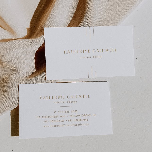 EVERLY Gold Art Deco Simple Geometric Business Card (EVERLY Gold Art Deco Simple Geometric Business Card)