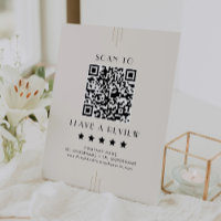 EVERLY Ivory Black Business QR Code Leave A Review