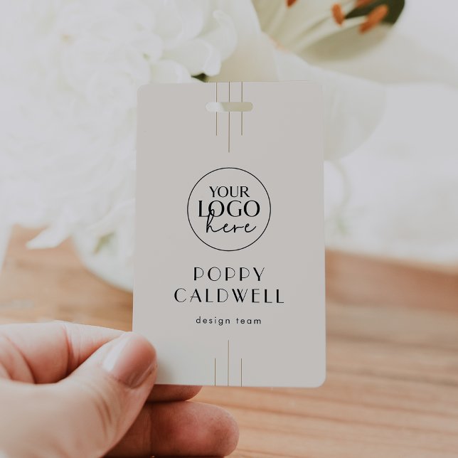 EVERLY Ivory Black Logo QR Code Employee ID Card Badge (EVERLY Ivory Black Logo QR Code Employee ID Card Badge)