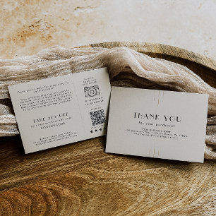 EVERLY Ivory Black Small Business Thank You Order Enclosure Card
