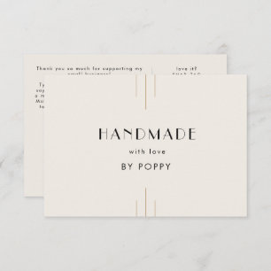 EVERLY Ivory Handmade with Love Thank You Order Enclosure Card