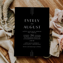 EVERLY Modern Art Deco Black and White Wedding