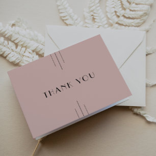 EVERLY Retro Vintage Art Deco Blush Pink Wedding Thank You Card