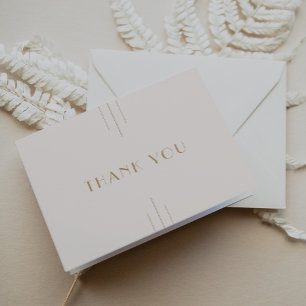 EVERLY Vintage Art Deco Cream and Gold Wedding Thank You Card