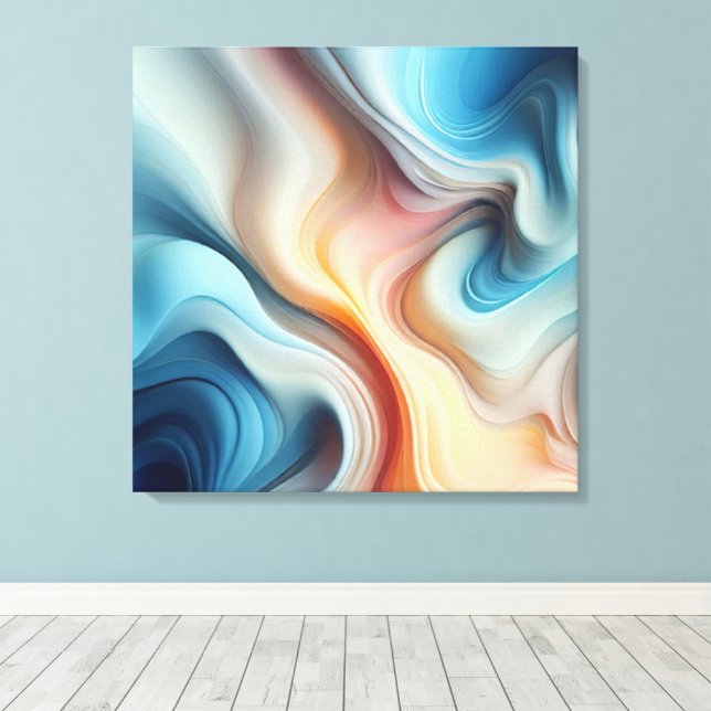 Evermore Abstract Stretched Canvas Print (Insitu(Wood Floor))