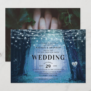 Evermore   Enchanted Fairy Forest   Blue Wedding Invitation