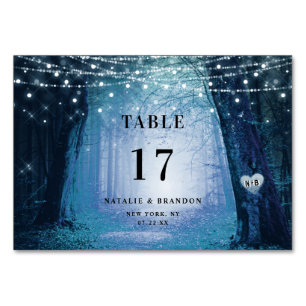 Evermore   Enchanted Fairy Forest   Blue Wedding Table Number