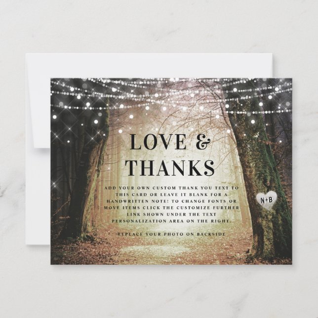 Evermore | Enchanted Fairy Forest Love and Thanks Thank You Card (Front)