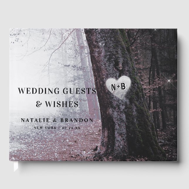 Evermore | Enchanted Fairy Forest | Mauve Wedding Guest Book (Front)
