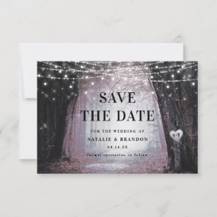 Evermore   Enchanted Fairy Forest   Mauve Wedding Save The Date