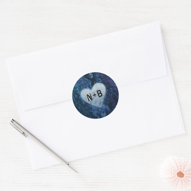 Evermore | Enchanted Fairy Forest Monogram Wedding Classic Round Sticker (Envelope)