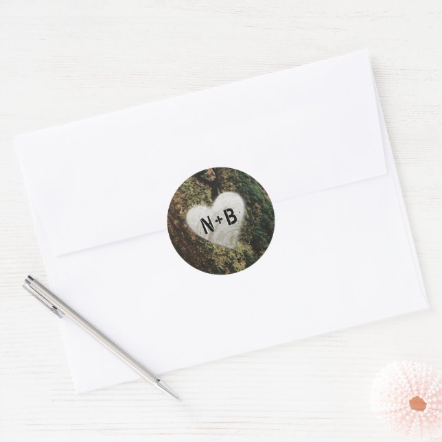 Evermore | Enchanted Fairy Forest Monogram Wedding Classic Round Sticker (Envelope)