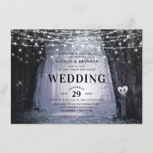 Evermore   Enchanted Fairy Forest   Purple Wedding Invitation