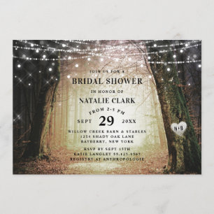 Evermore   Enchanted Forest Amber Bridal Shower Invitation